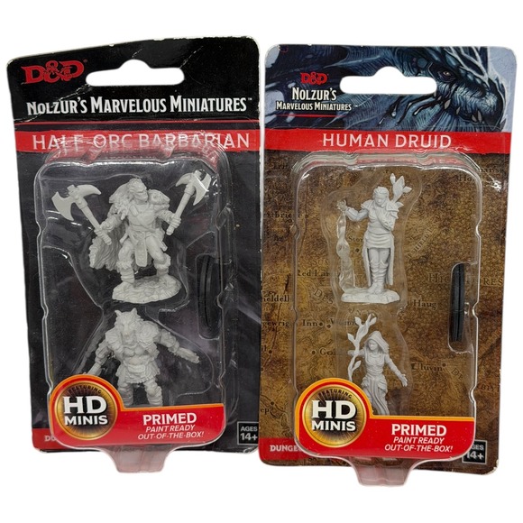 WizKids Other - WizKids Dungeons Dragons Nolzur's Marvelous Miniatures Half Orc Barbarian Druid